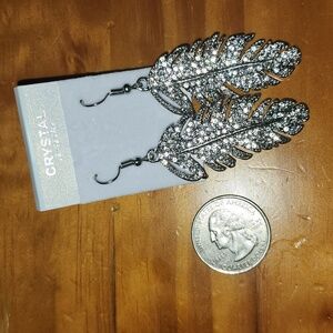 Crystal Feather earrings